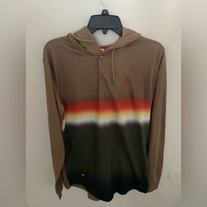 LRG Brown Hooded Sweatshirt | Size Large | Gradient Design